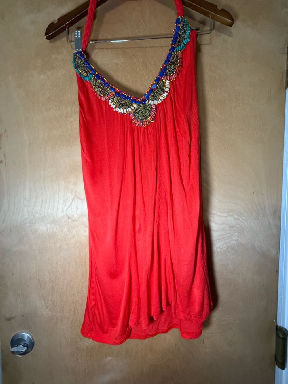 Cable & Gauge Bright Red Top with Branded Neck Tag
